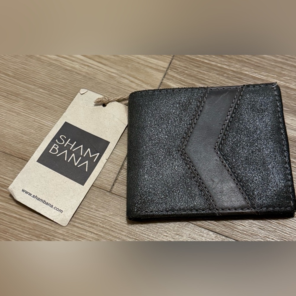 Shambana Black Leather Wallet